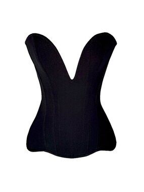 INDIA BLANC Sculpting Corset Top – Structured Boned Bustier (Black)